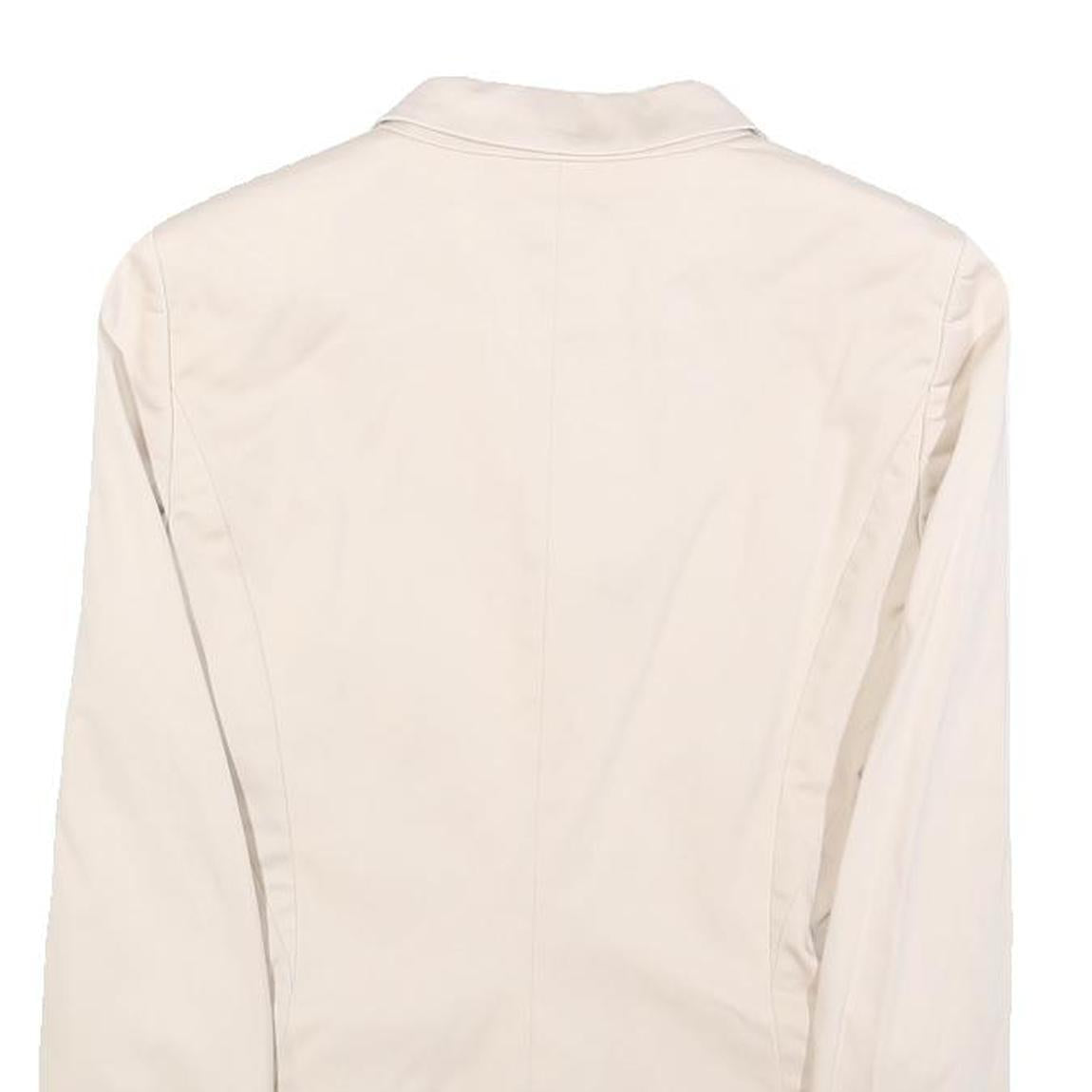 HUGO BOSS Womens Cream Cotton Blend Tailored Jacket UK 4 Button Plain Formal