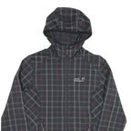 JACK WOLFSKIN Womens Black & Grey Checked Outdoor Jacket UK 10 Polyester Blend