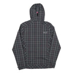 JACK WOLFSKIN Womens Black & Grey Checked Outdoor Jacket UK 10 Polyester Blend