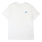 NIKE Mens White T-Shirt M Short Sleeve Crew Neck Cotton Blend Casual Logo Print