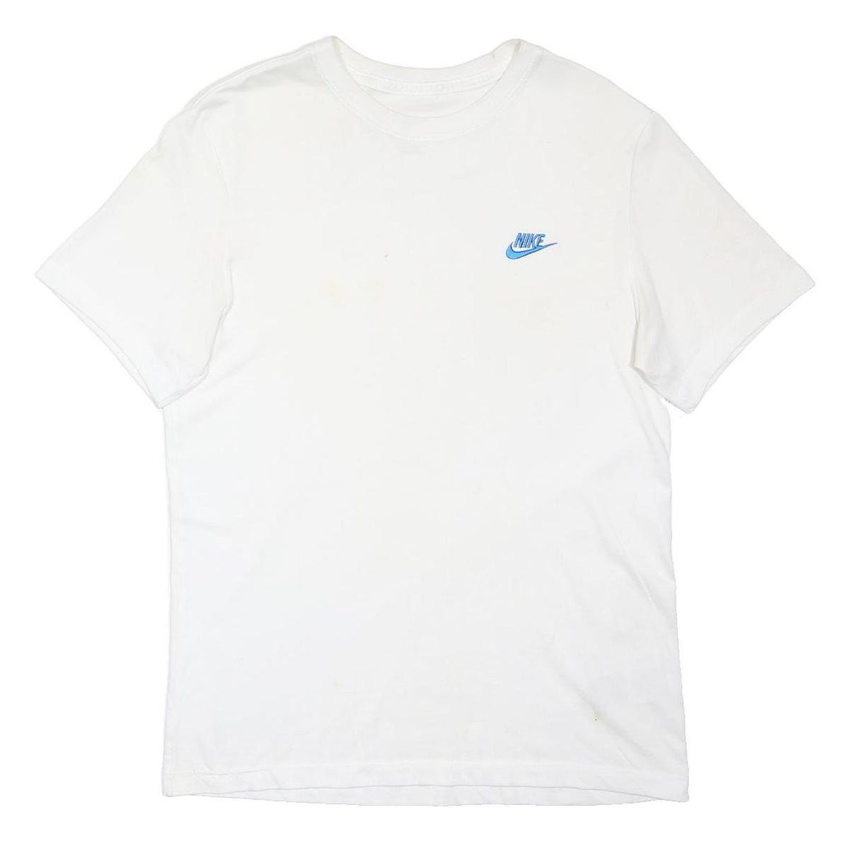 NIKE Mens White T-Shirt M Short Sleeve Crew Neck Cotton Blend Casual Logo Print