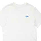 NIKE Mens White T-Shirt M Short Sleeve Crew Neck Cotton Blend Casual Logo Print