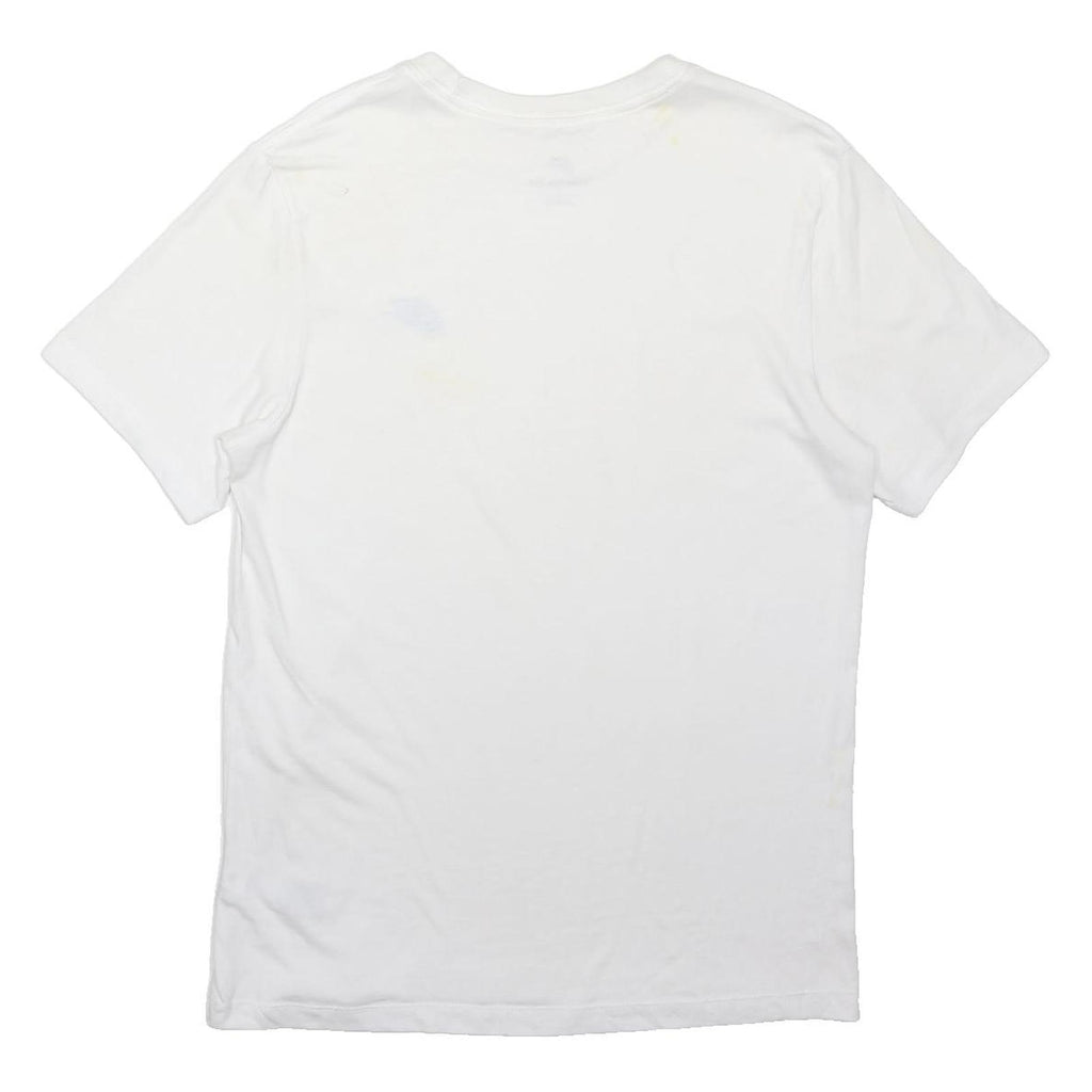 NIKE Mens White T-Shirt M Short Sleeve Crew Neck Cotton Blend Casual Logo Print