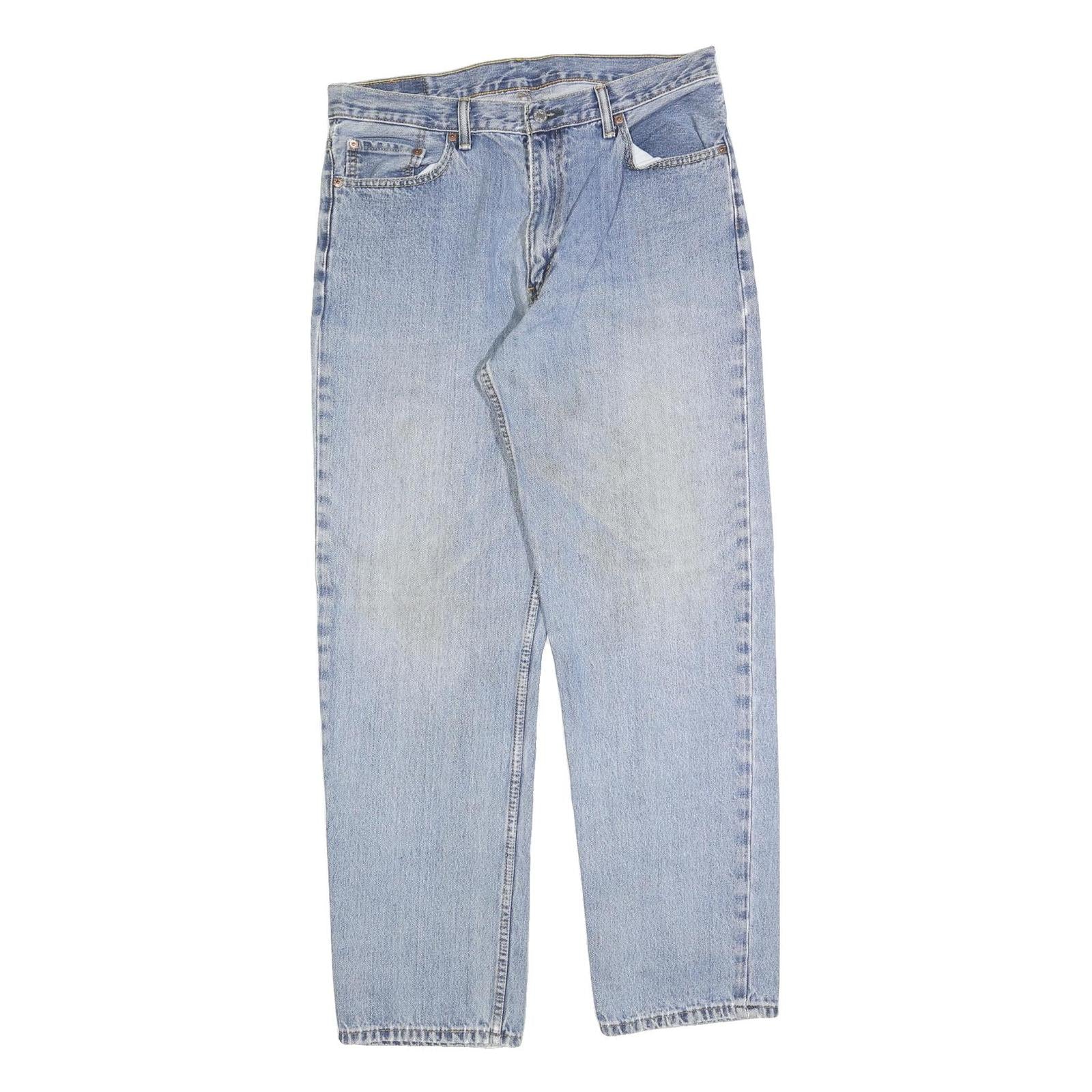 LEVI'S 550 Straight Mens Jeans Light Blue Relaxed Straight Denim W36 L34 Cotton