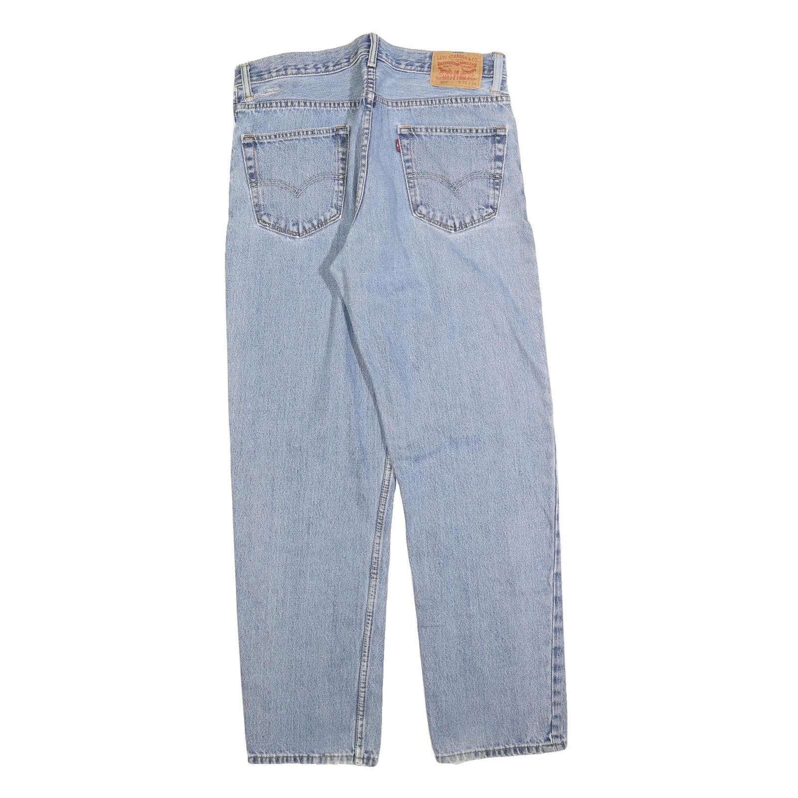 LEVI'S 550 Straight Mens Jeans Light Blue Relaxed Straight Denim W36 L34 Cotton