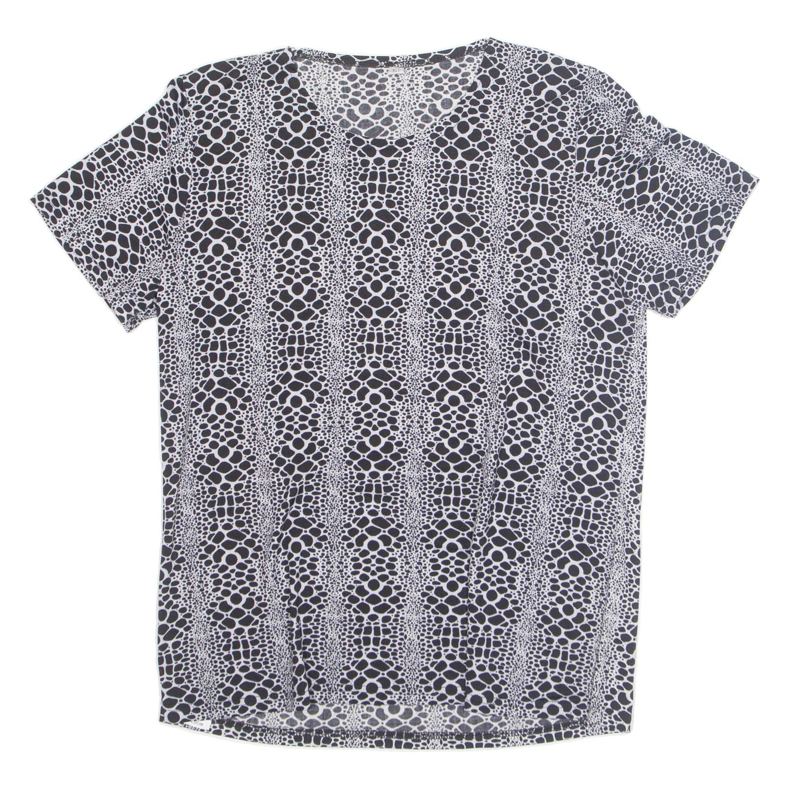Snake Womens Printed Top Grey Animal Print M