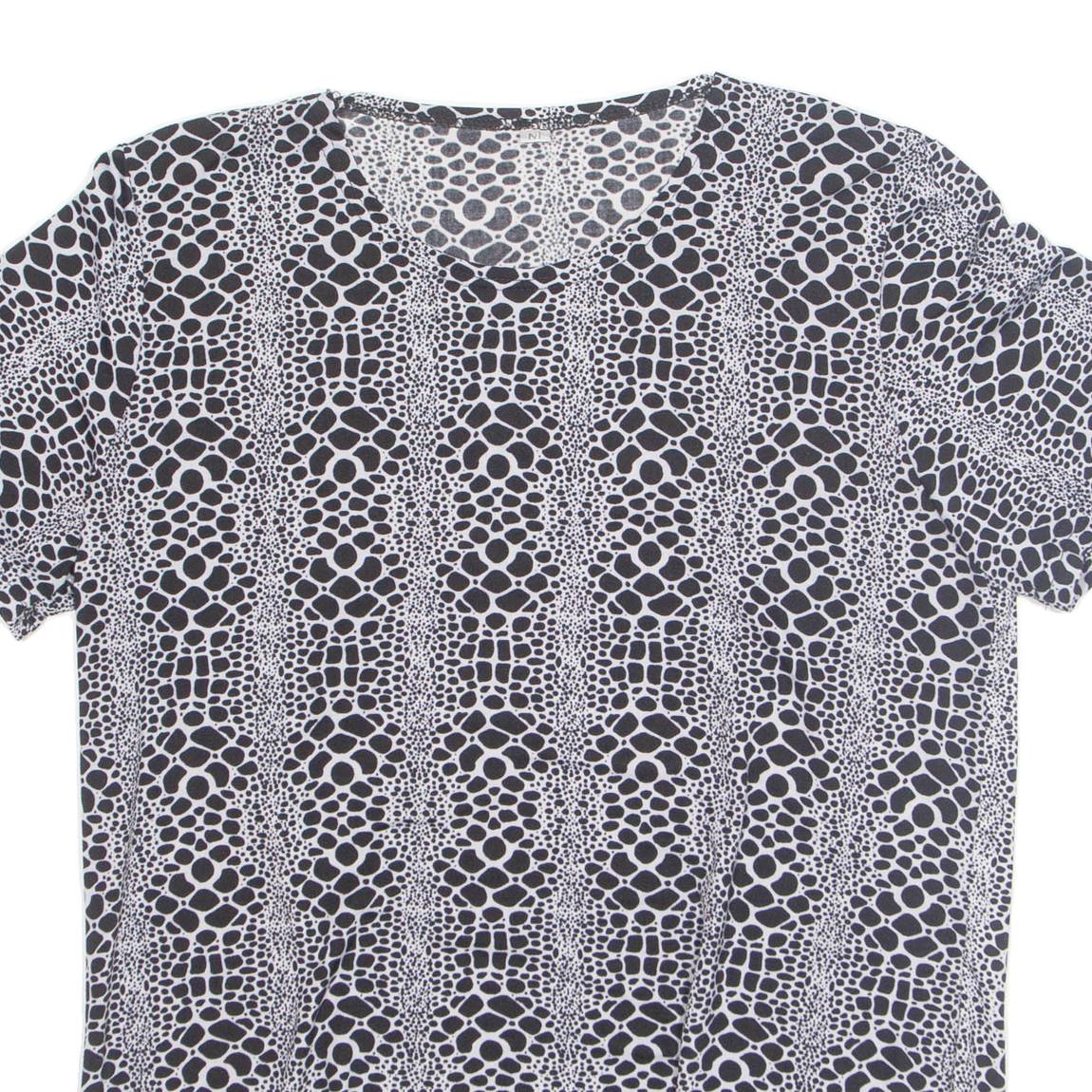 Snake Womens Printed Top Grey Animal Print M