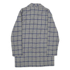 MICHAEL LEWIS Womens Blue & Black Check Jacket XL Wool Blend Classic Tailored