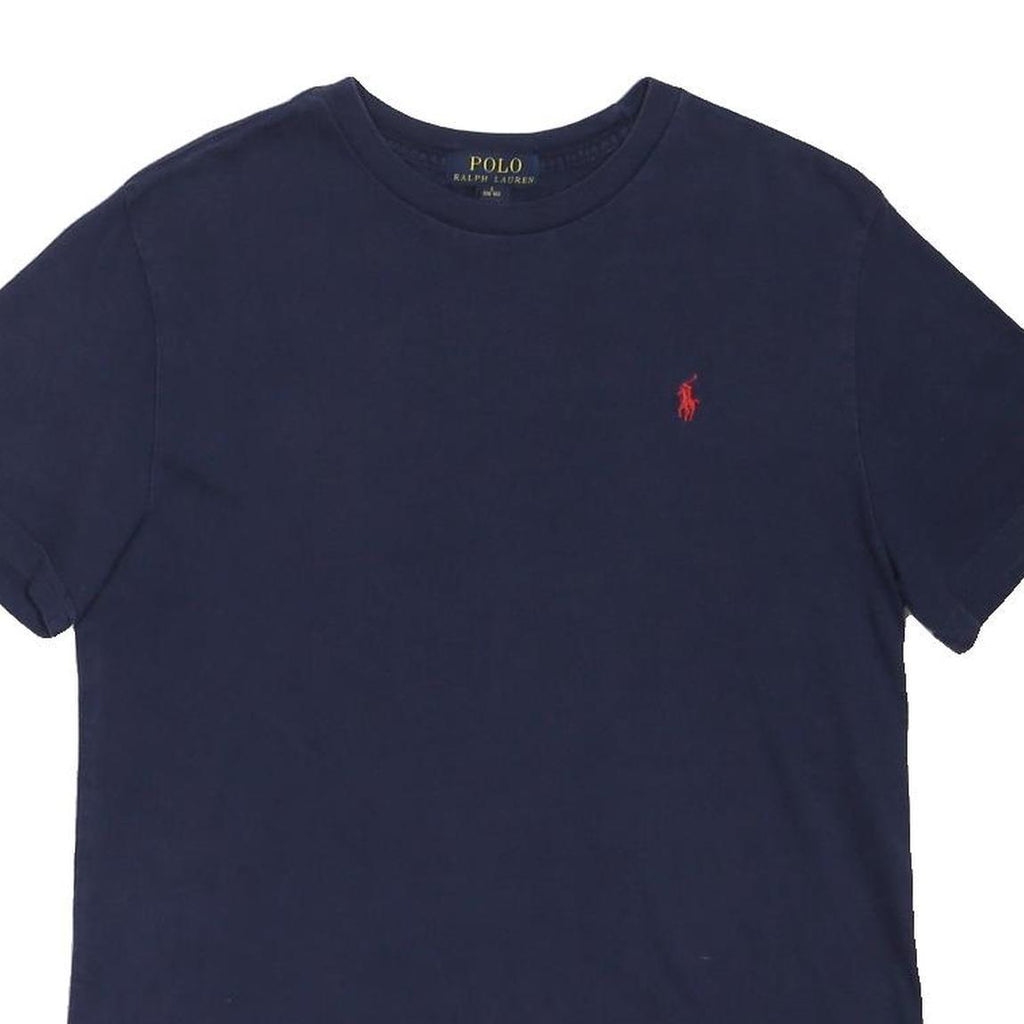 POLO RALPH LAUREN Boys Navy Blue Classic Fit L Short Sleeve Crew Neck T-Shirt
