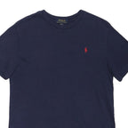POLO RALPH LAUREN Boys Navy Blue Classic Fit L Short Sleeve Crew Neck T-Shirt