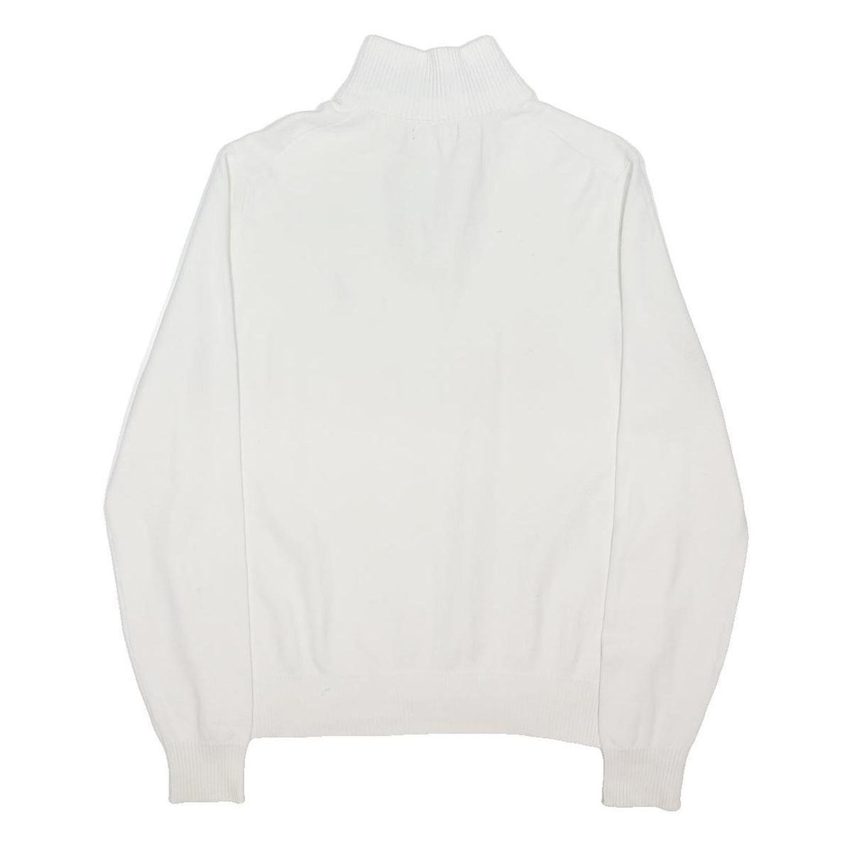 NAUTICA Mens White Pullover Plain V-Neck Basic Knit M Cotton Blend Jumper