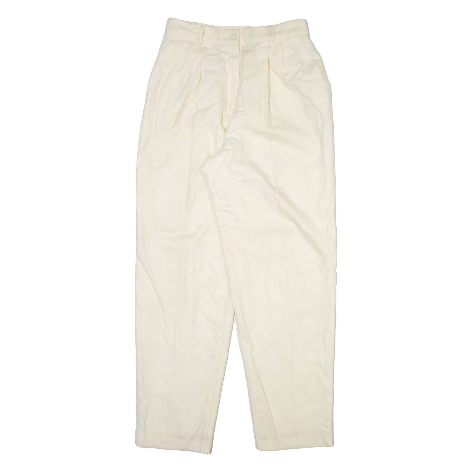REQUIREMENTS Womens Trousers Cream Relaxed Tapered Wool W26 L30