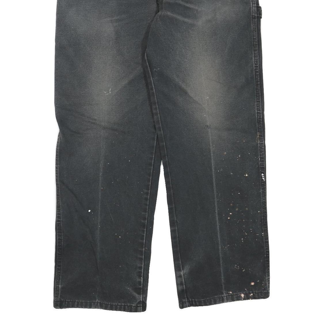 DICKIES Mens Regular Fit Black Denim W34 L28 Workwear Zip Closure Jeans