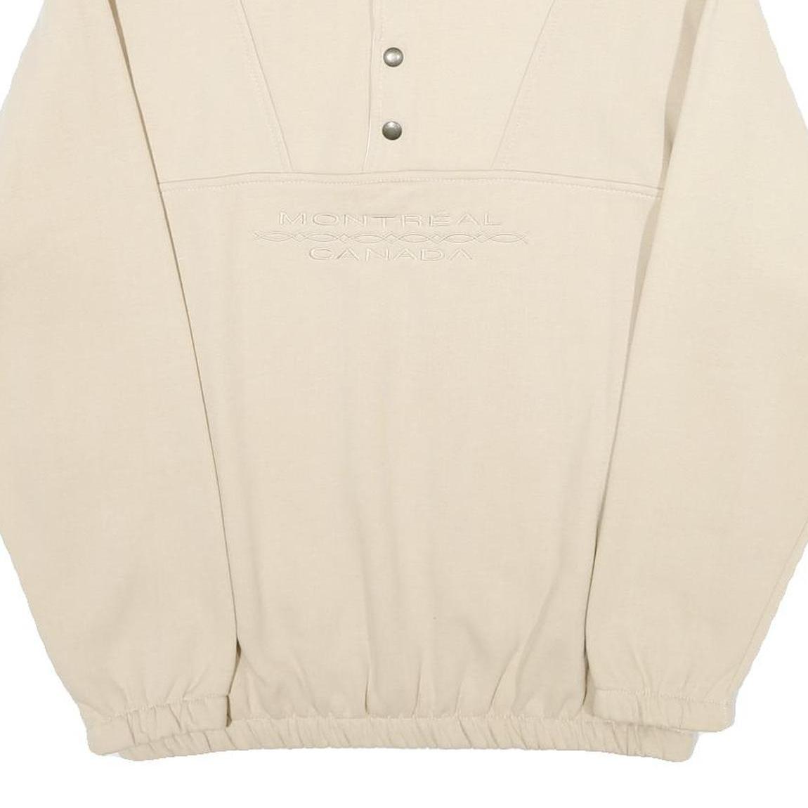 Mens Beige Cotton Blend Sweatshirt Pullover M High Neck Montreal Canada