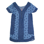 TOMMY HILFIGER Stars Womens Shift Dress Blue Short Sleeve Knee Length M