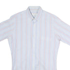 RESISTO Mens Shirt Blue 80s Striped S