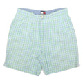 TOMMY HILFIGER Womens Pastel Green Blue Check Casual Shorts M W30 Summer Style
