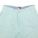 TOMMY HILFIGER Womens Pastel Green Blue Check Casual Shorts M W30 Summer Style