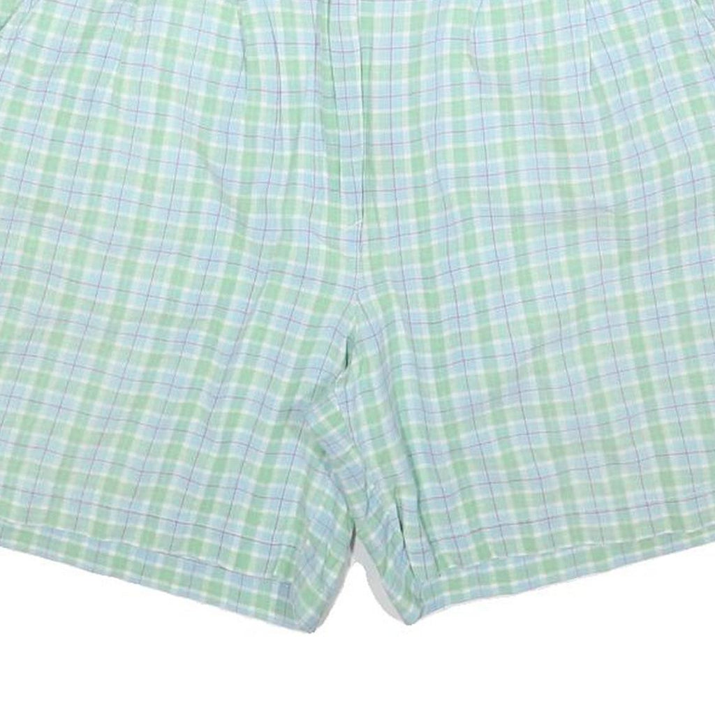 TOMMY HILFIGER Womens Pastel Green Blue Check Casual Shorts M W30 Summer Style