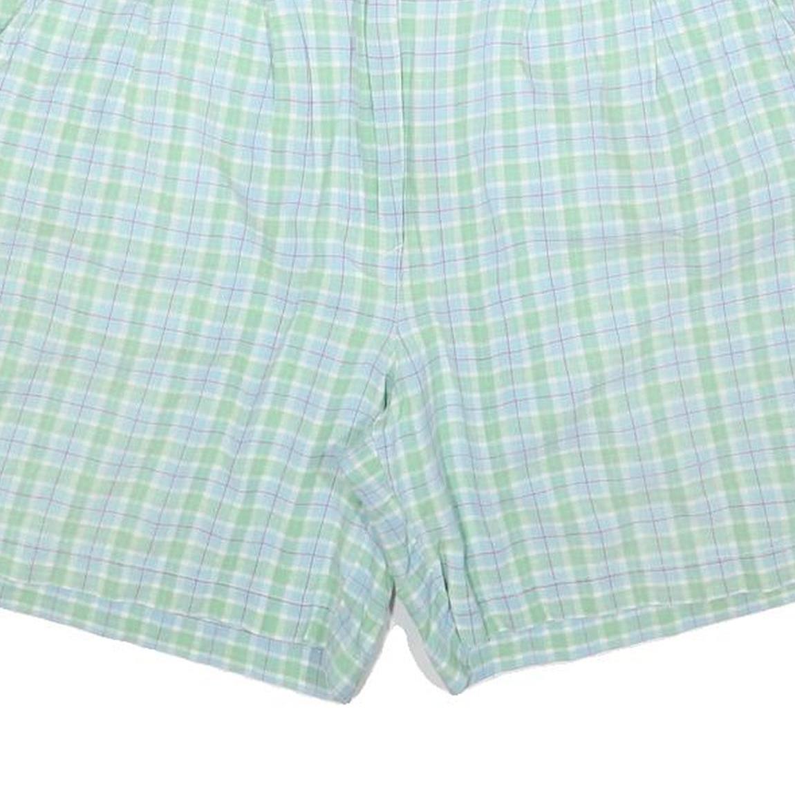 TOMMY HILFIGER Womens Pastel Green Blue Check Casual Shorts M W30 Summer Style