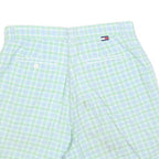 TOMMY HILFIGER Womens Pastel Green Blue Check Casual Shorts M W30 Summer Style