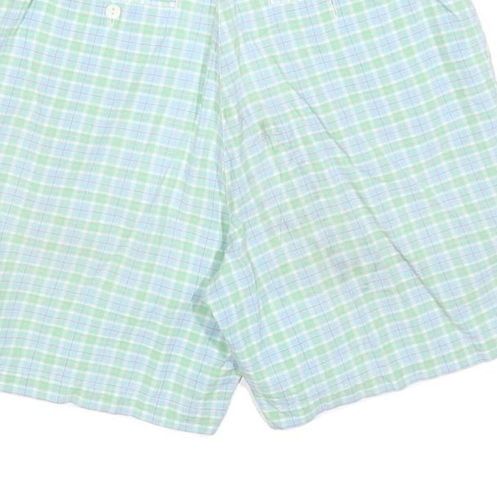TOMMY HILFIGER Womens Pastel Green Blue Check Casual Shorts M W30 Summer Style