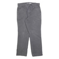 CARHARTT Mens Relaxed Grey Cotton Blend Trousers W33 L30 Workwear Casual Zip