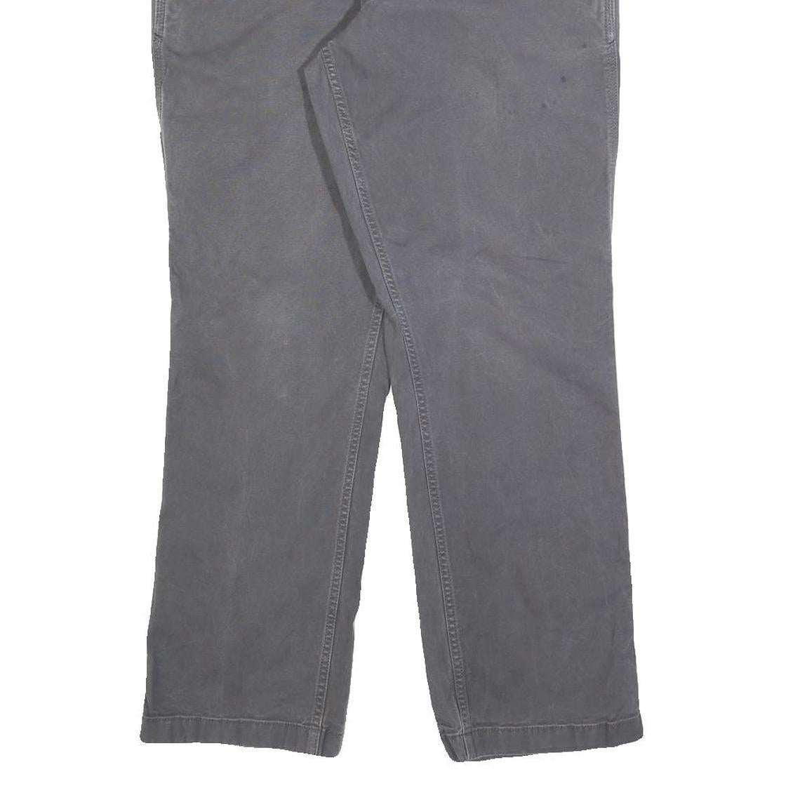 CARHARTT Mens Relaxed Grey Cotton Blend Trousers W33 L30 Workwear Casual Zip