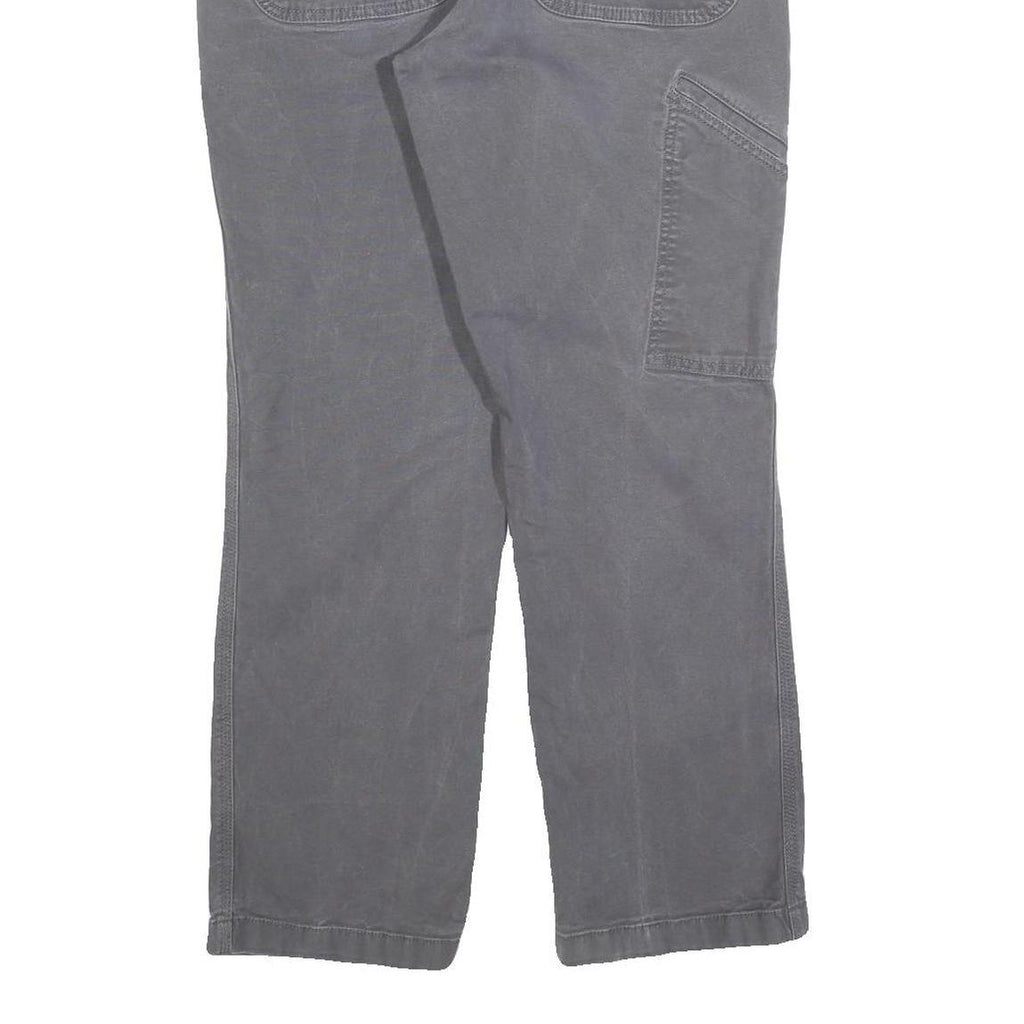 CARHARTT Mens Relaxed Grey Cotton Blend Trousers W33 L30 Workwear Casual Zip