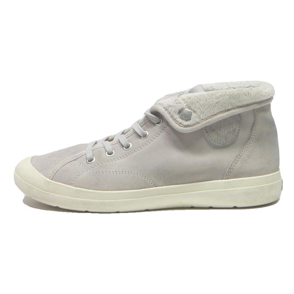 PALLADIUM Womens Lace-Up Boots Beige Canvas UK 6.5 Comfortable Casual Foldable