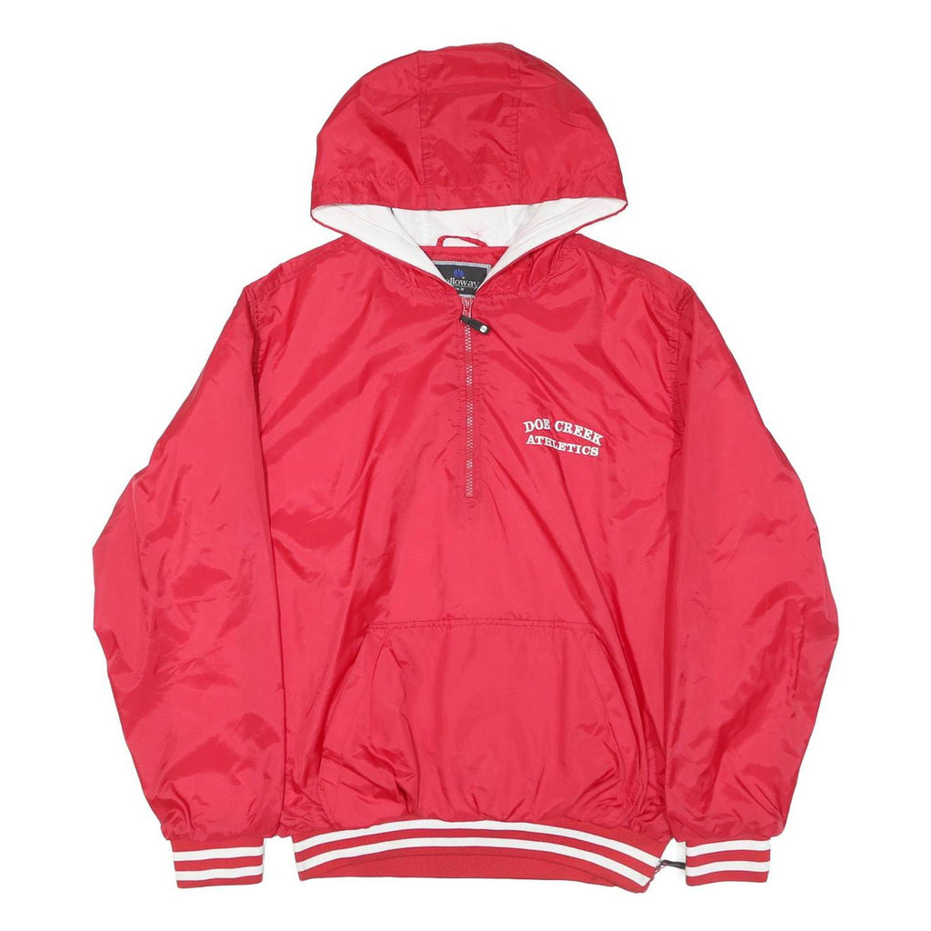 HOLLOWAY Mens Red Doe Creek Athletics Windbreaker M Polyester Blend Zip Jacket
