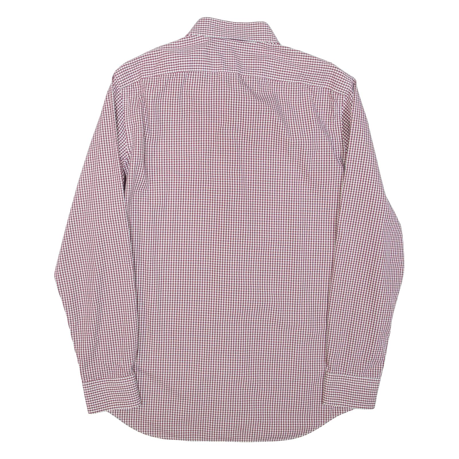 BANANA REPUBLIC Mens Shirt Maroon Gingham Long Sleeve M
