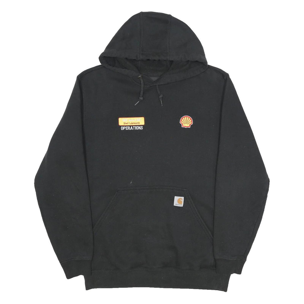 CARHARTT Mens Black Shell Lubricants Operations Hoodie M Workwear Casual