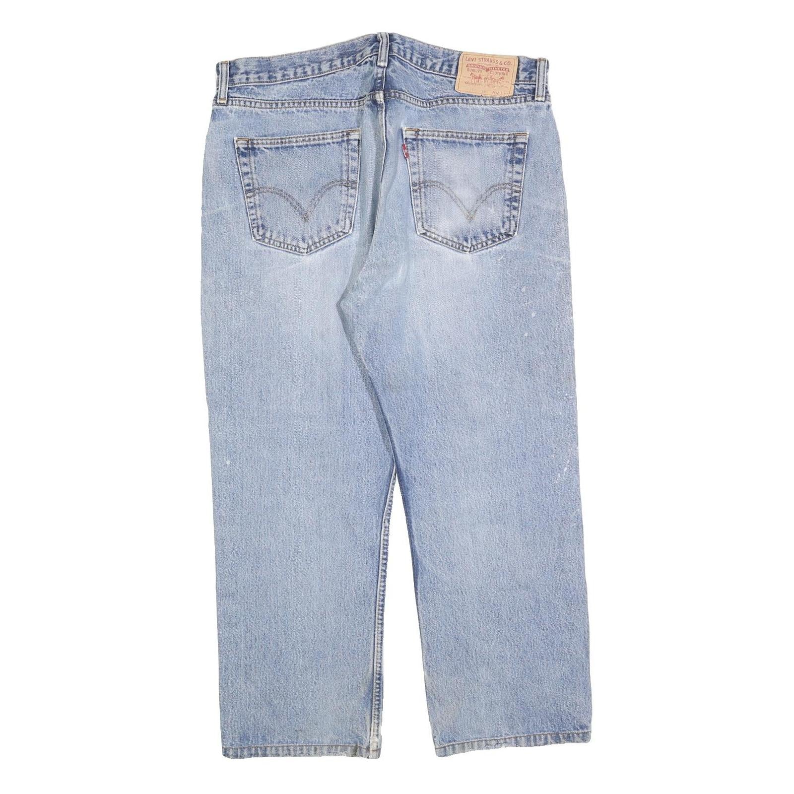 LEVI'S 751 02 Mens Jeans Blue Regular Straight Denim Light W38 L26 Vintage Style