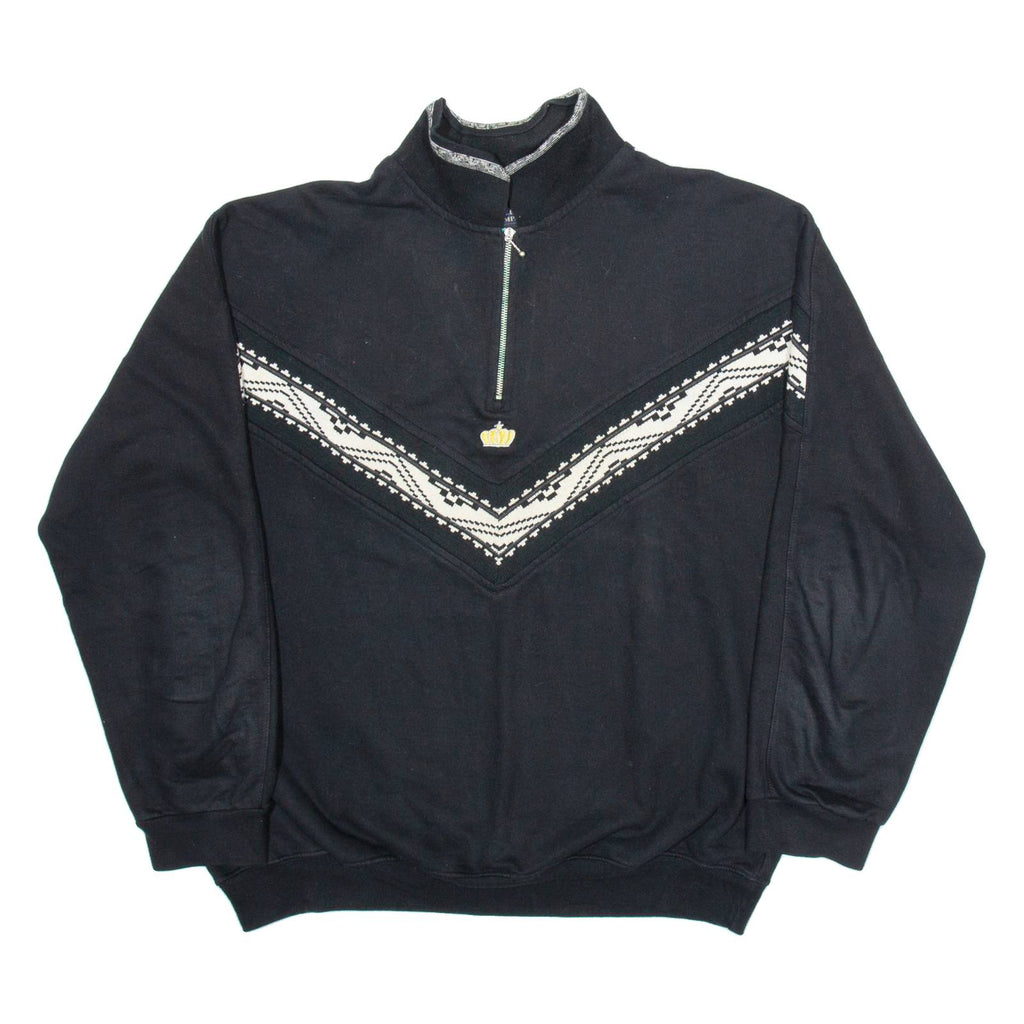 E.B COMPANY Mens Sweatshirt Black 1/4 Zip M