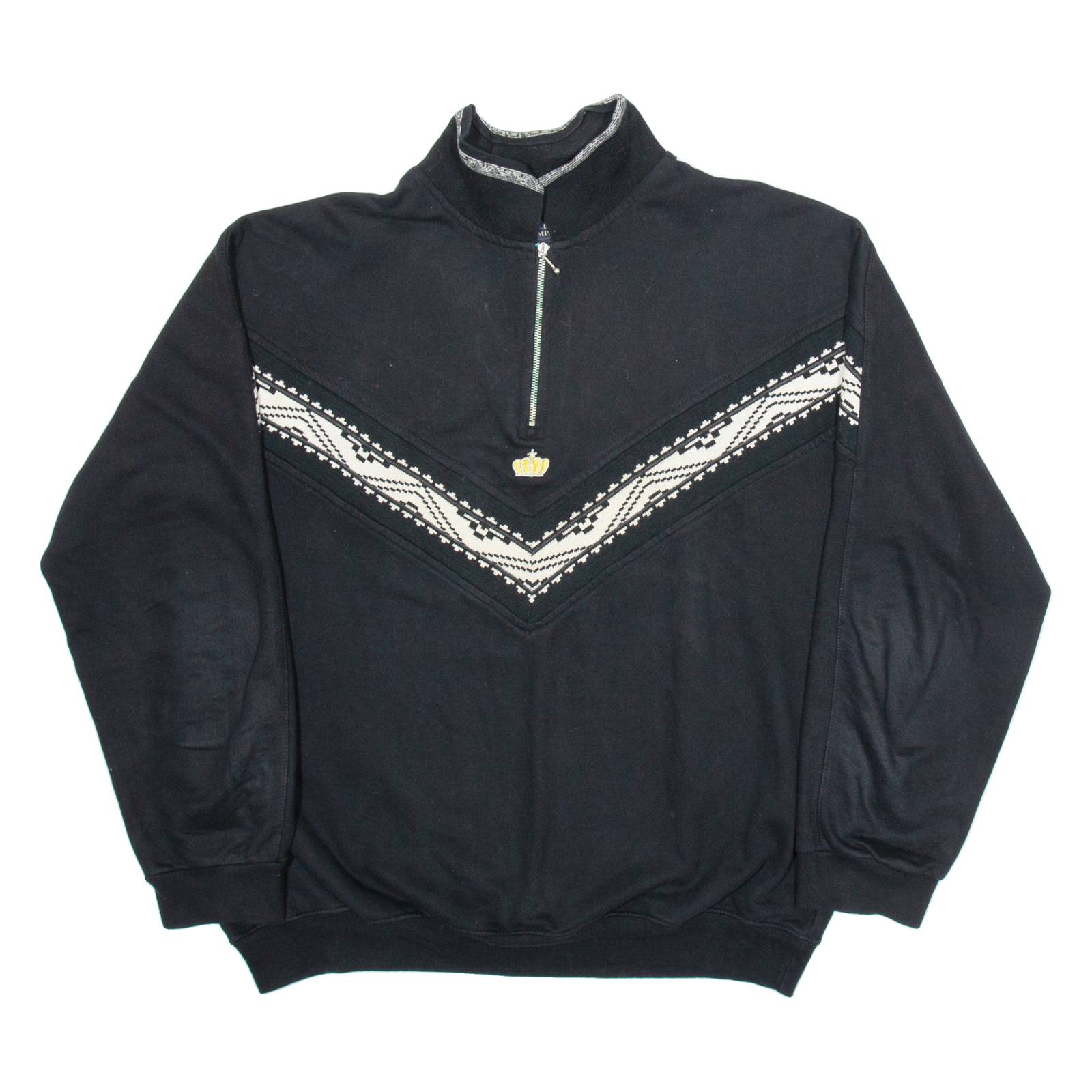 E.B COMPANY Mens Sweatshirt Black 1/4 Zip M