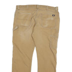 DICKIES Mens Cotton Blend Beige Regular Straight Trousers W38 L30 Workwear