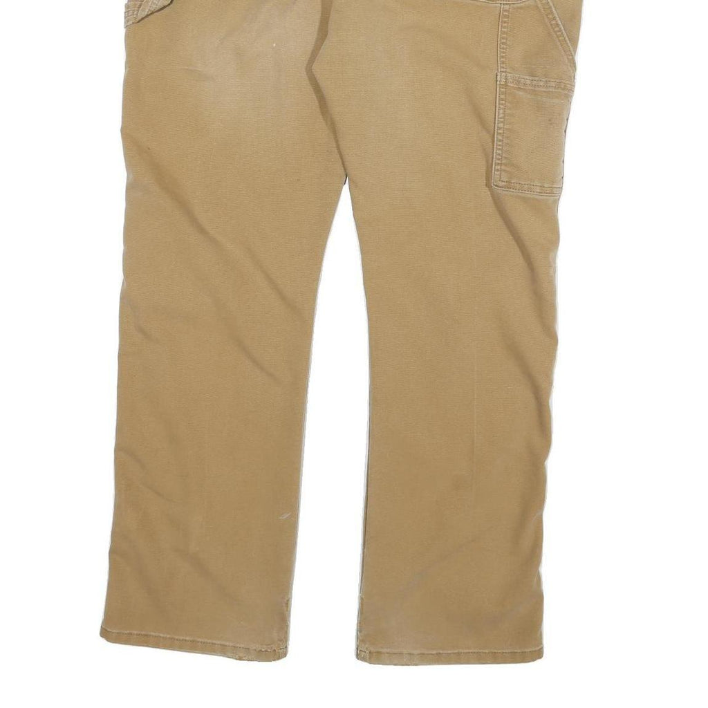 DICKIES Mens Cotton Blend Beige Regular Straight Trousers W38 L30 Workwear