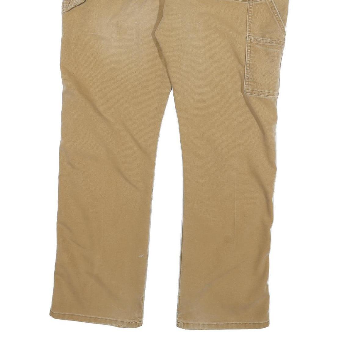 DICKIES Mens Cotton Blend Beige Regular Straight Trousers W38 L30 Workwear