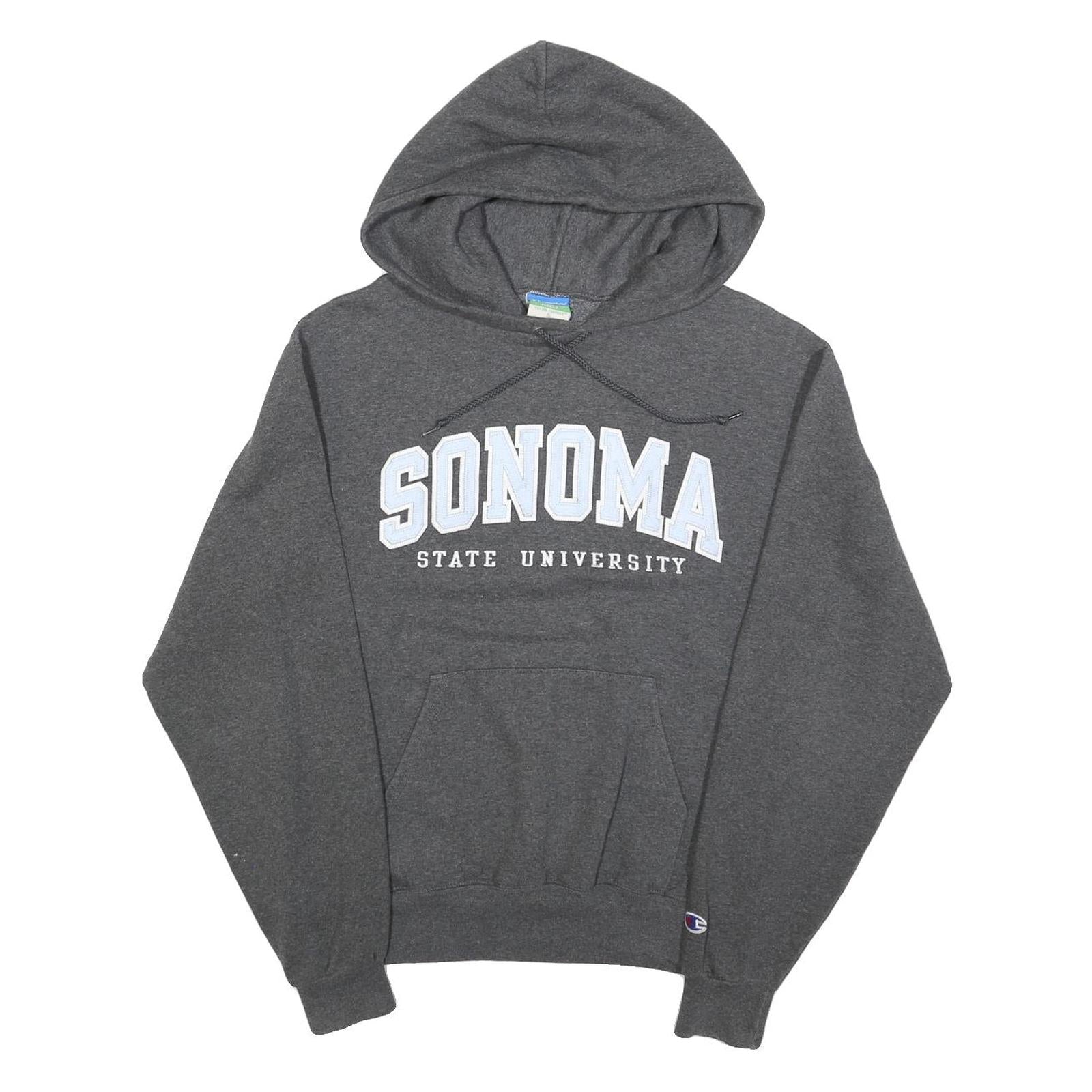 CHAMPION Mens Grey Sonoma State University Hoodie S Cotton Blend Casual Pullover