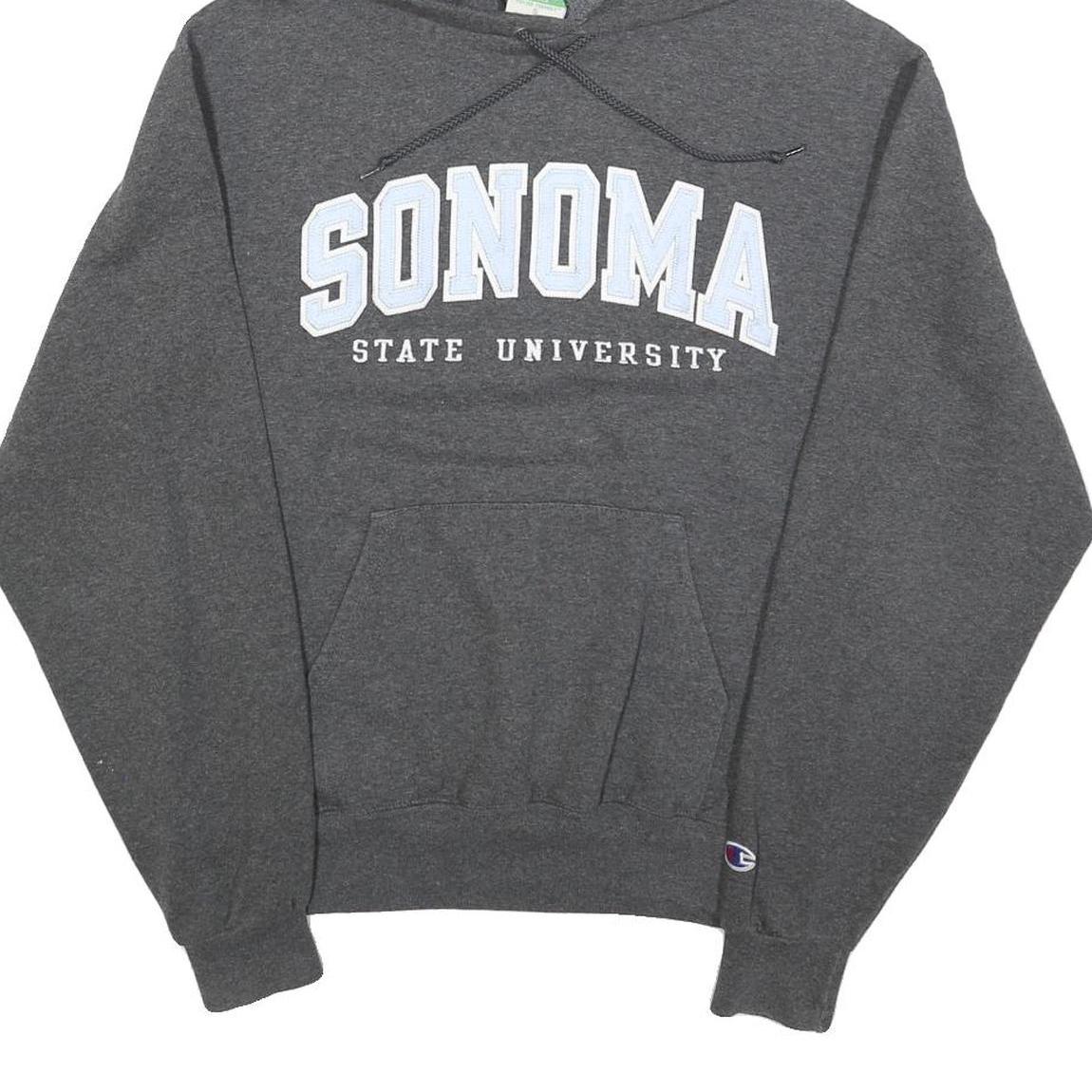CHAMPION Mens Grey Sonoma State University Hoodie S Cotton Blend Casual Pullover