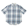 NAUTICA Mens Blue & Grey Check Shirt XL Short Sleeve Cotton Blend Casual