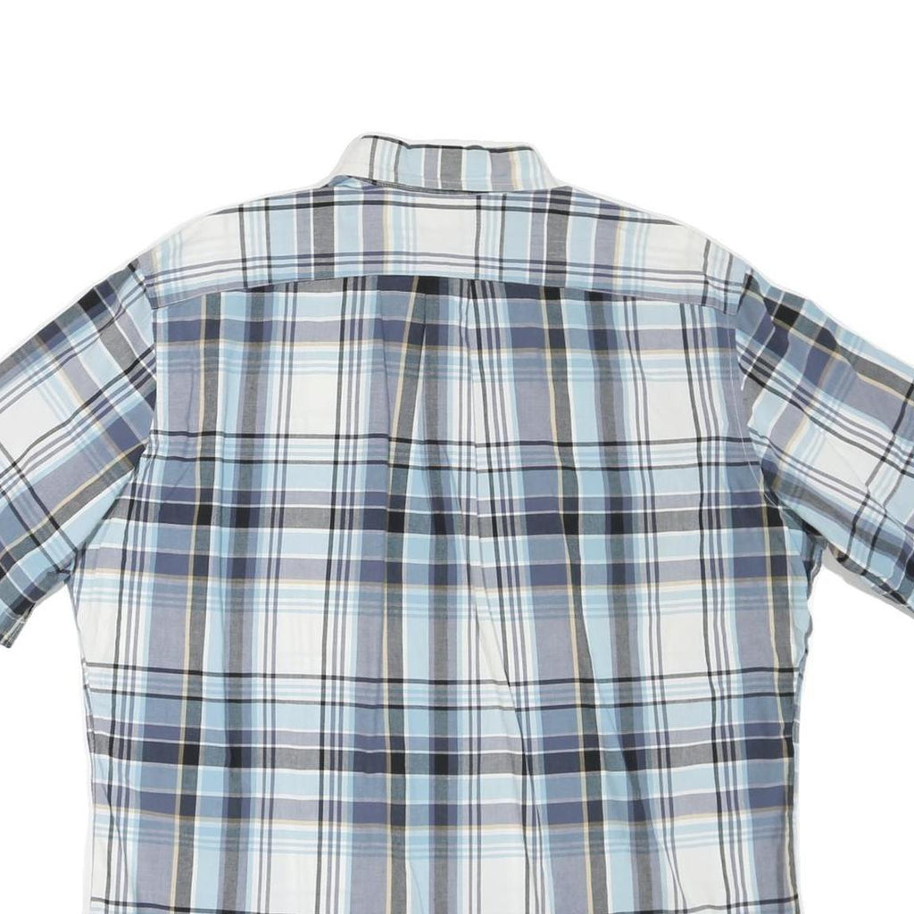 NAUTICA Mens Blue & Grey Check Shirt XL Short Sleeve Cotton Blend Casual
