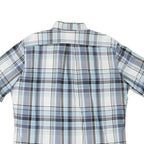 NAUTICA Mens Blue & Grey Check Shirt XL Short Sleeve Cotton Blend Casual