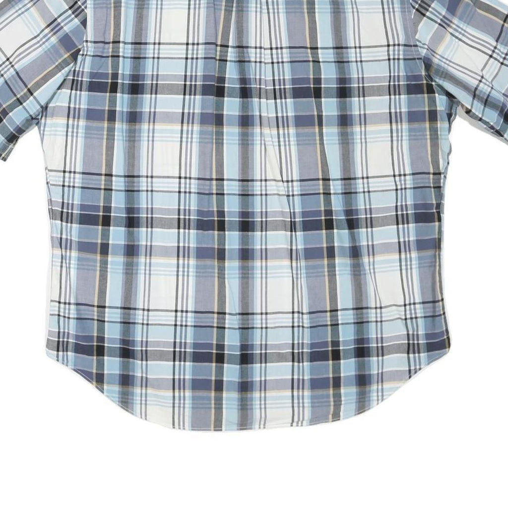 NAUTICA Mens Blue & Grey Check Shirt XL Short Sleeve Cotton Blend Casual