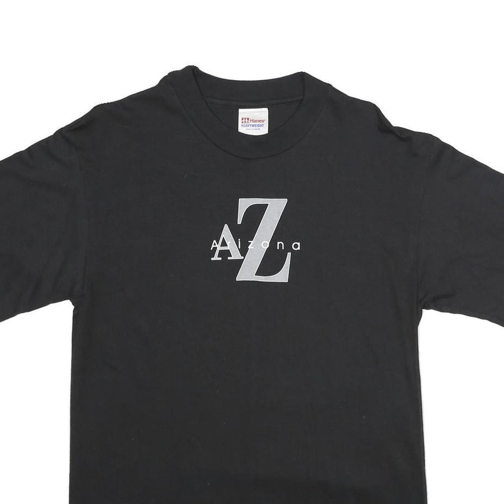 HANES Mens Black Arizona Graphic T-Shirt M Short Sleeve Crew Neck Cotton
