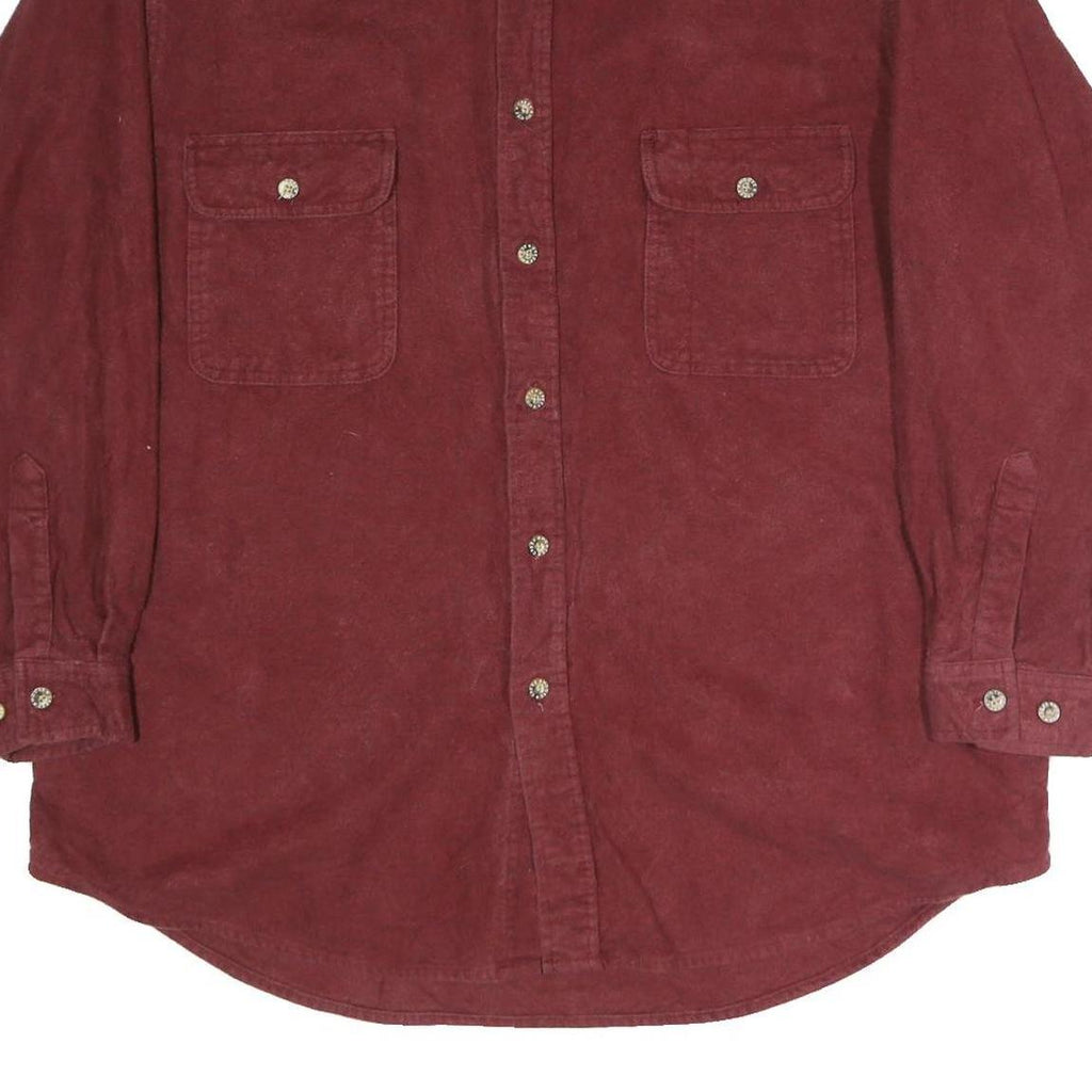 MOOSE AND CREEK Mens Maroon Shirt XL Button Front Cotton Pockets Casual