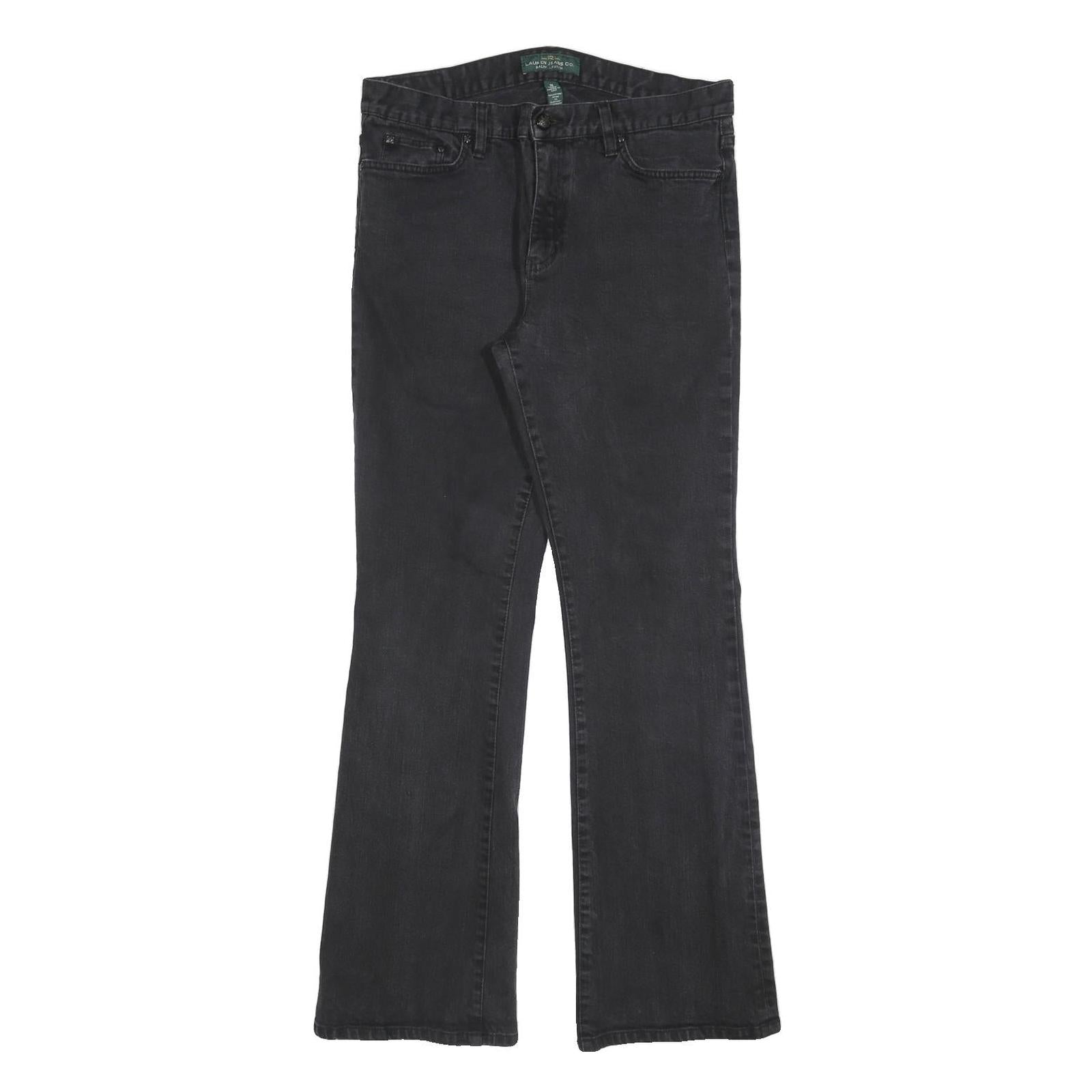 LAUREN RALPH LAUREN Womens Slim Fit Black Denim Jeans Cotton Blend W32 L30