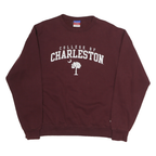 CHAMPION Mens Maroon College Of Charleston Crew Neck L Cotton Sweatshirt