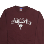 CHAMPION Mens Maroon College Of Charleston Crew Neck L Cotton Sweatshirt